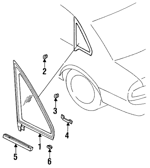 Glass & Hardware for 1996 INFINITI Q45 #0
