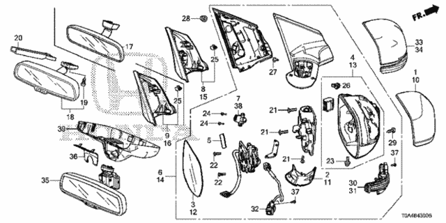 Mirror (1) for 2016 Honda CR-V #0