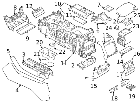 Front Console for 2019 Land Rover Range Rover Velar #1