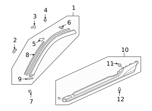 Exterior Trim - Pillars for 2005 Honda Insight #0