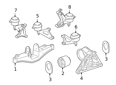 Engine & Trans Mounting for 2000 Porsche Boxster #0