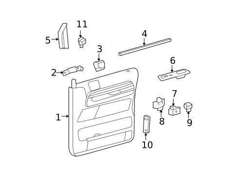 Interior Trim - Rear Door for 2005 Ford Freestar #0