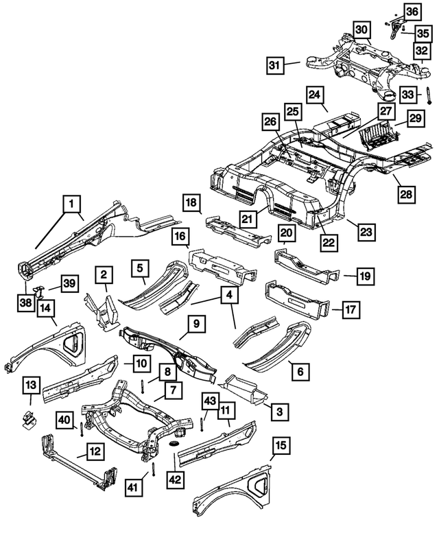 68087226AF - Frame, Bumper and Fascia: Rear Axle Subframe for Mopar Image image