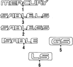 F8DZ7442528EA - Body: Nameplate for Mercury: Sable Image