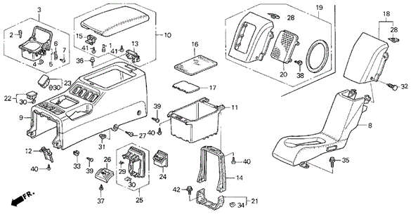 Console (3) for 1995 Honda Prelude #0