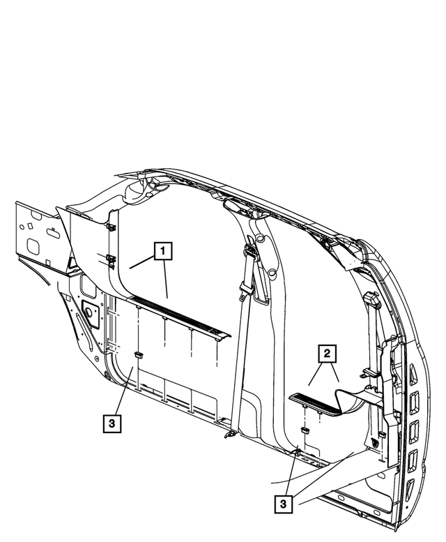 1DX68HL1AD - Interior Trim: Scuff Panel, Right for Mopar Image