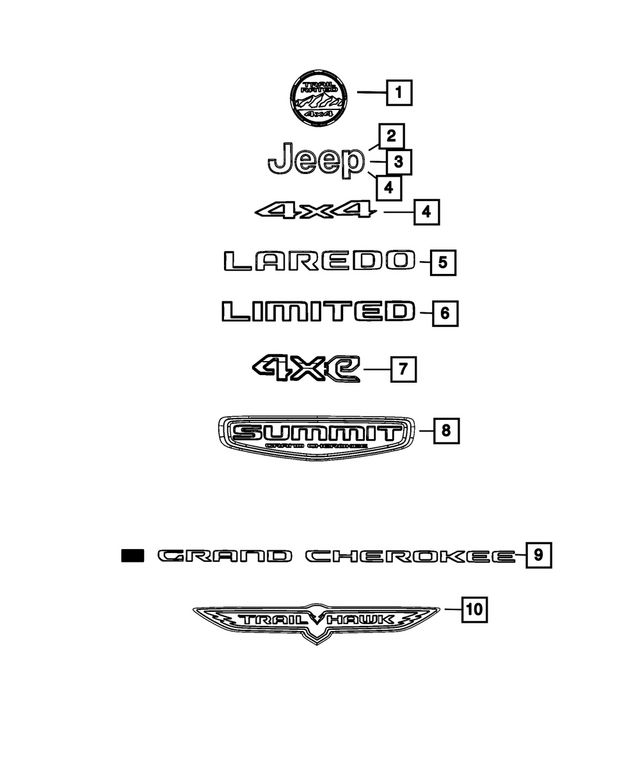 « 68571721AA – Exterior Ornamentation : Capot Écusson, Monogramme pour Mopar Image »