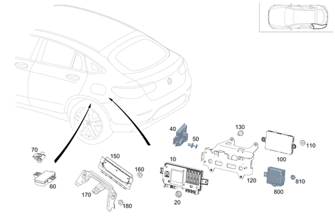 Control Units and Relays in Trunk for 2021 Mercedes-Benz GLC63 AMG S #0