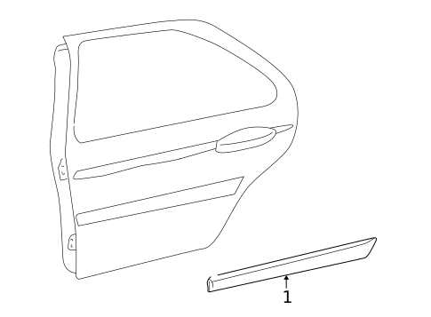 Exterior Trim - Rear Door for 1999 Mazda 626 #0