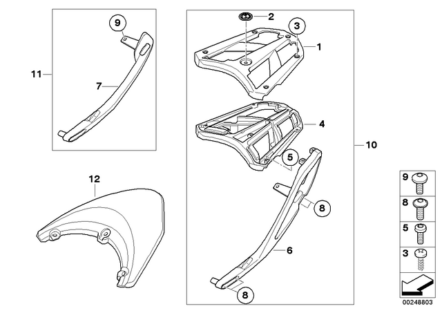 46547697186 - : Carrier Top Case Right for BMW-Motorrad Image