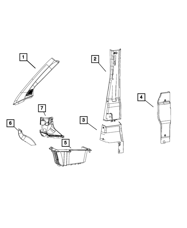 1YA72LA6AC - Interior Trim: A Pillar Molding, Right for Mopar Image
