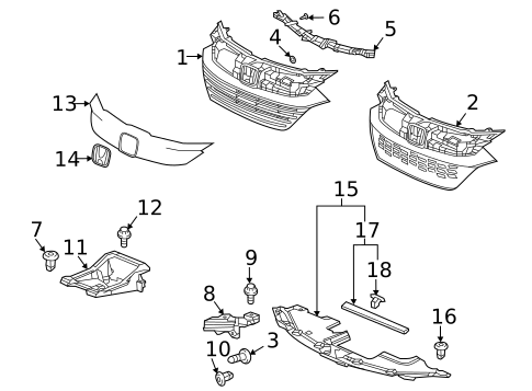 Grille & Components for 2019 Honda HR-V #0