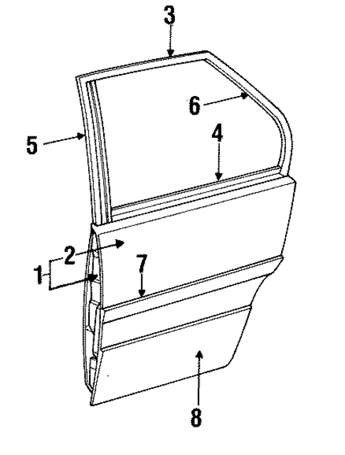 Door & Components for 1994 Chevrolet Impala #1