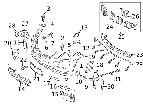 Bumper & Components - Front for 2013 Mercedes-Benz E 63 AMG&reg; #0