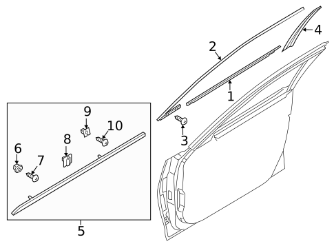 Exterior Trim - Front Door for 2015 Hyundai Genesis #0