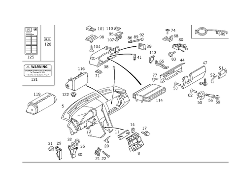Instrument Panel and Glove Box with Passenger Air Bag, L. H. D for 1997 Mercedes-Benz C280 #0