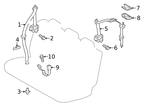Rear Seat Belts for 2017 Toyota Prius C #0