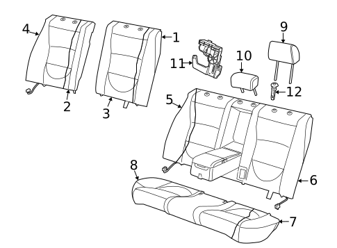 Rear Seat Components for 2004 Jaguar XJ8 #0