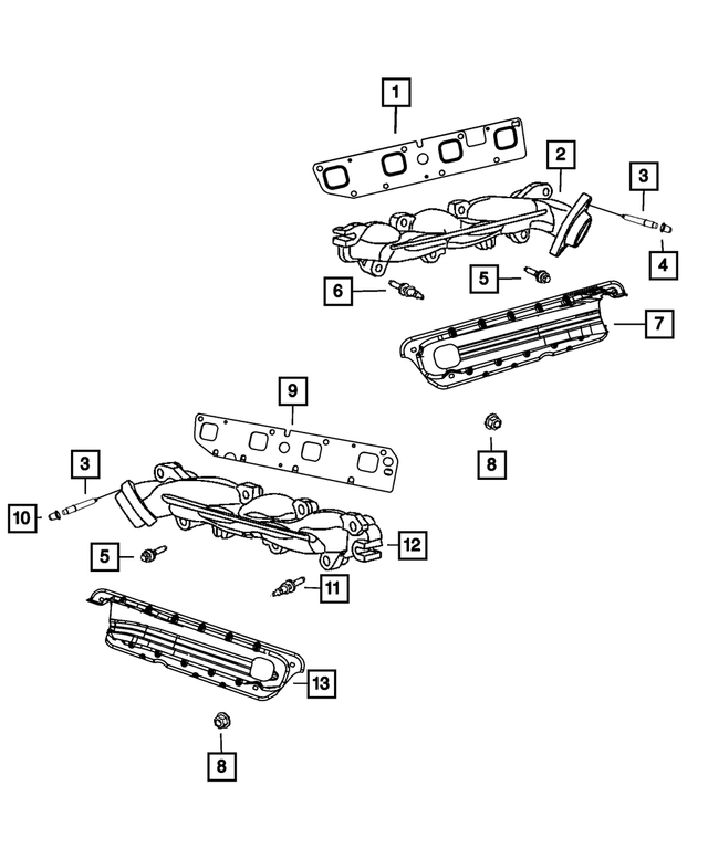 53013856AC - Engine: Exhaust Manifold Shield, Right Side for Mopar Image