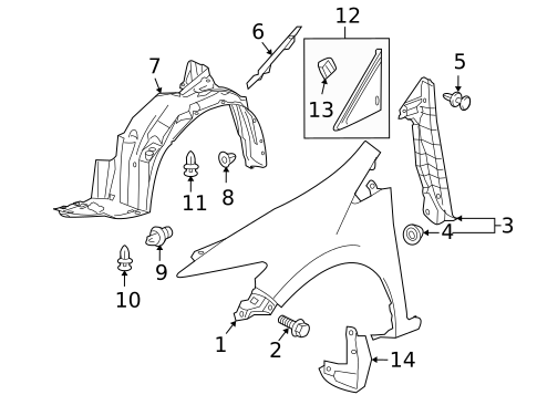 Exterior Trim - Fender for 2010 Honda Insight #0