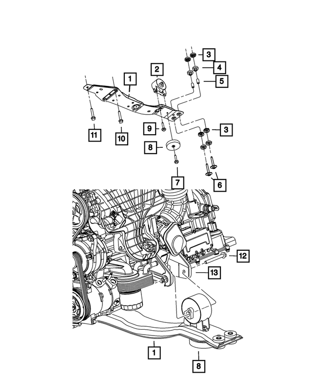 4766276AA - 3.6L Gas; Engine: Crossmember Bushing for Mopar Image