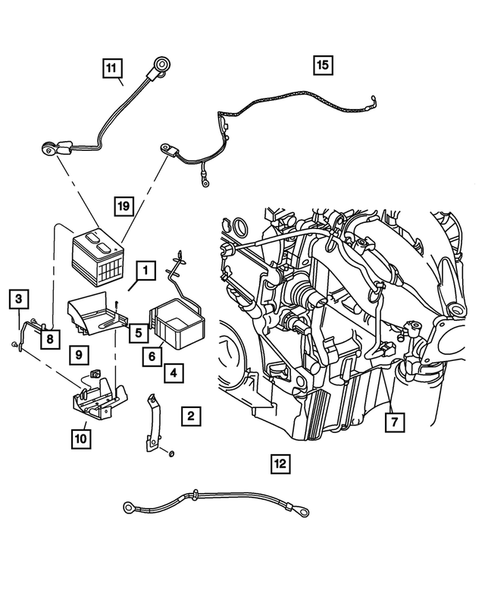 Battery Tray and Cables for 2005 Chrysler Sebring #0
