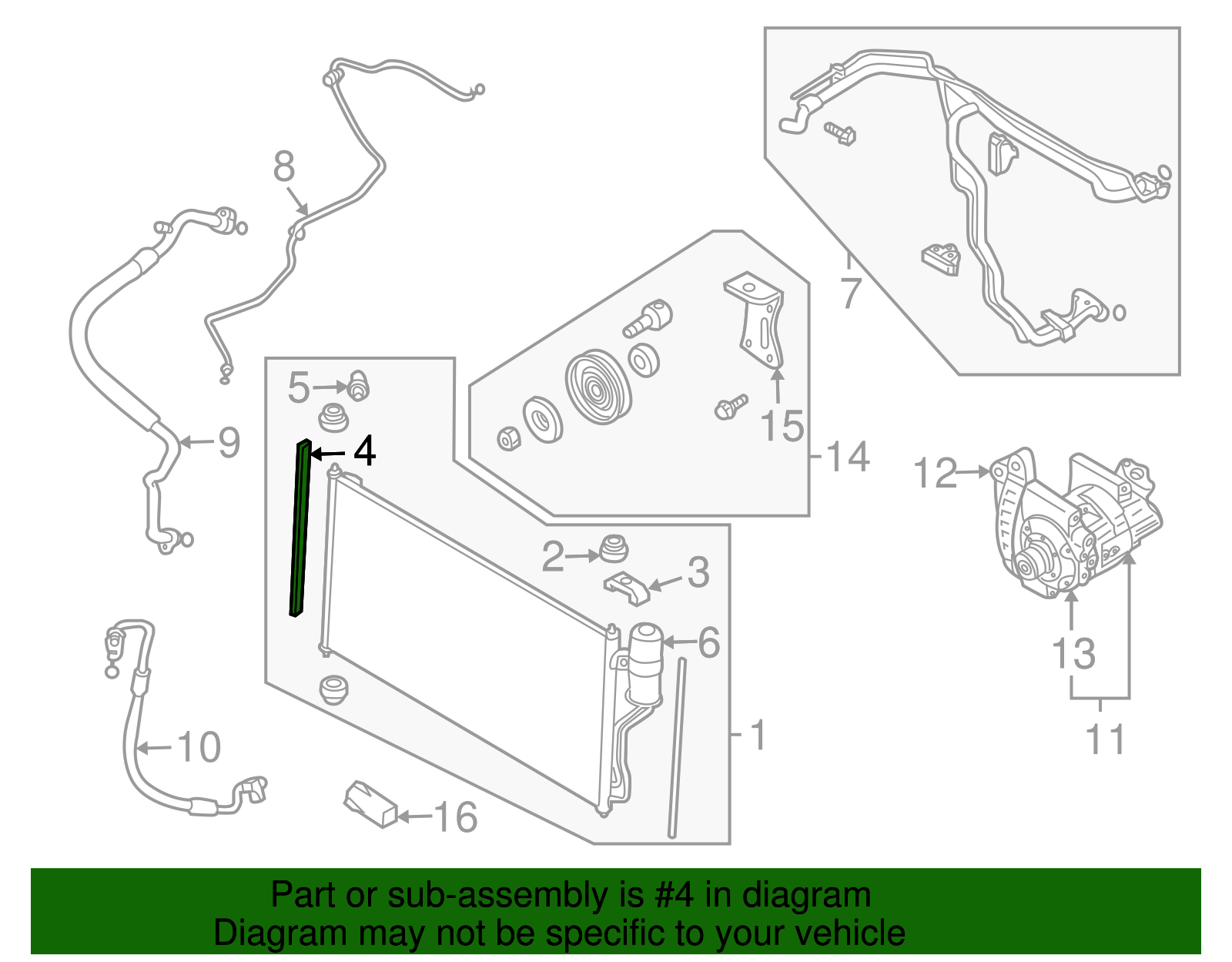 Condenser Assembly Seal - Nissan (92184-5Z000)