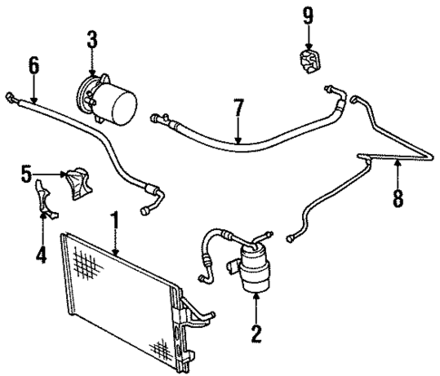 Condenser, Compressor & Lines for 1994 Saturn SC1 #0