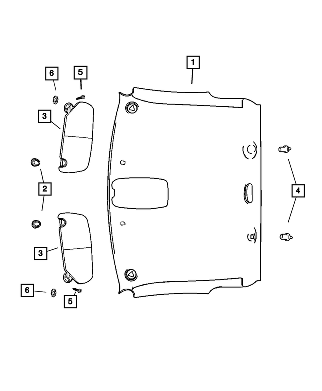 « YE58TL2AA – Interior Trim : Garnissage Du Pavillon pour Mopar Image »