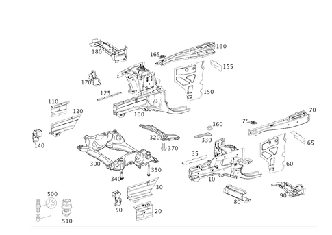 Wheel Well, Front Axle Carrier for 2015 Mercedes-Benz GLK250 #0