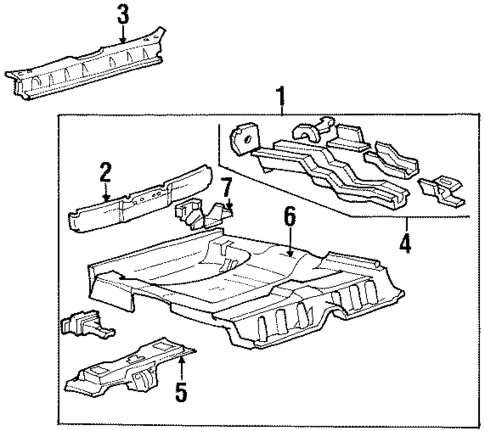 Rear Floor & Rails for 1986 Mercury Sable #0