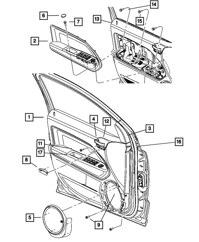 1UC321DVAD - Interior Trim: Front Door Trim Panel, Right for Mopar Image
