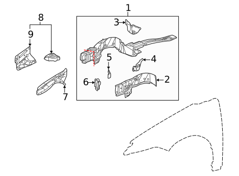 Structural Components & Rails for 2004 Saturn Ion #1