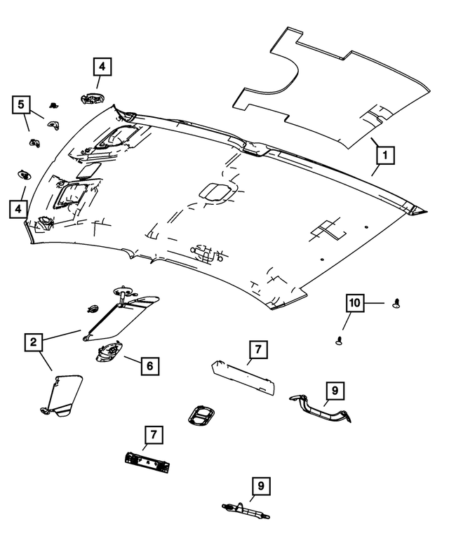 « 1GS631W1AB – Interior Trim : Garnissage Du Pavillon pour Mopar Image »