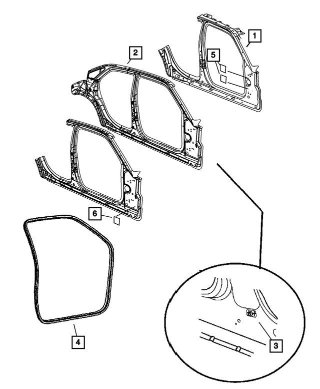 « 5135901AV – Body Sheet Metal Except Doors : Ouverture Côté Caisse, Avant Panneau, Côté Gauche pour Mopar Image »