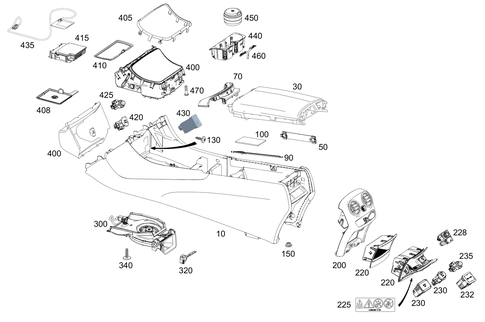 Housing with Stowage Tray, Armrest and Ashtray for 2018 Mercedes-Benz GLC63 AMG #0