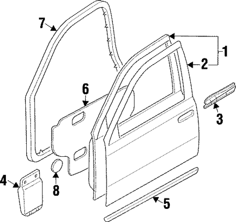 Door & Components for 1996 INFINITI I30 #1