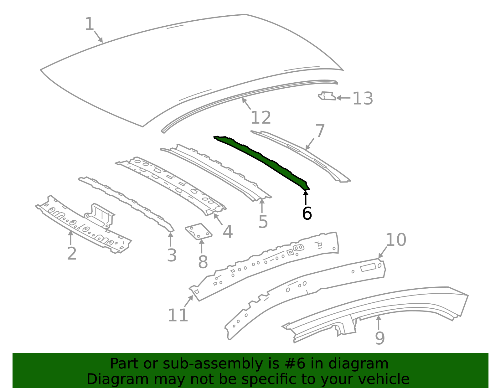 2014-2019 Toyota Corolla Roof Bow 63127-02060 | OEM Parts Online