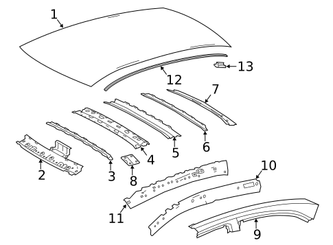 Roof & Components for 2018 Toyota Corolla #1