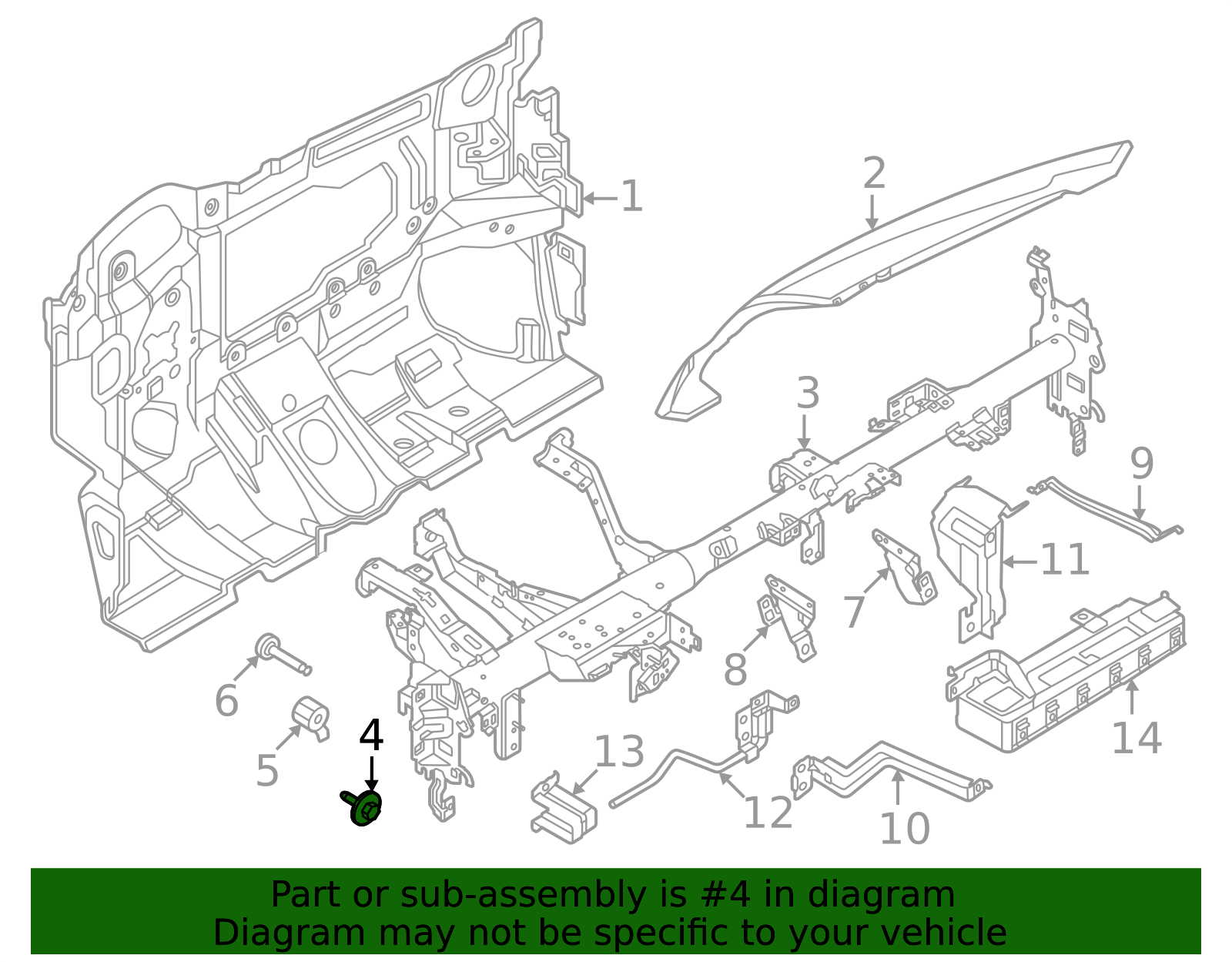 2023-2026 Nissan Instrument Panel Cross-Member Bolt 67869-6RB1A | OEM ...