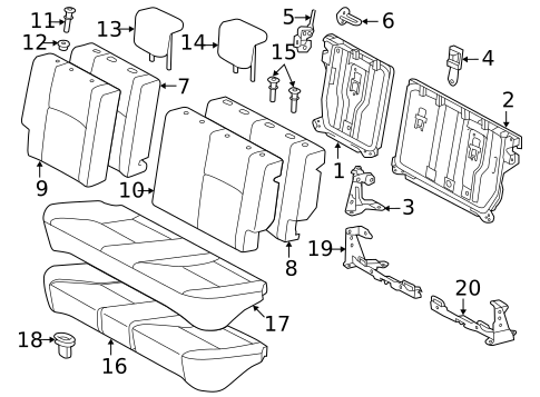 Rear Seat Components for 2017 Toyota Yaris #0