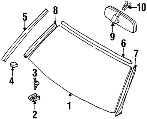 Glass - Windshield for 2004 Isuzu Axiom #0