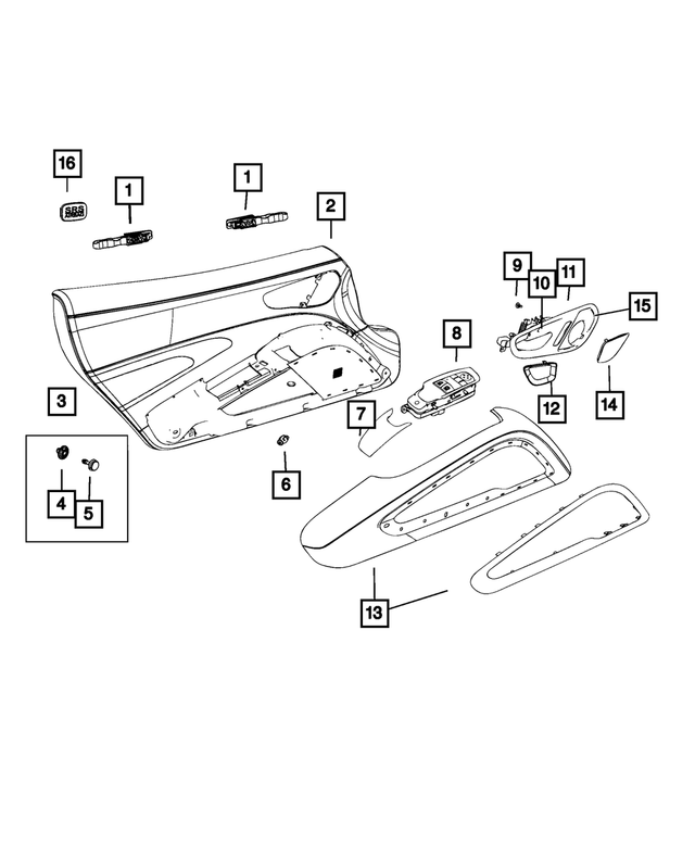 5QZ16LV5AB - : Front Door Trim Armrest, Right for Mopar Image
