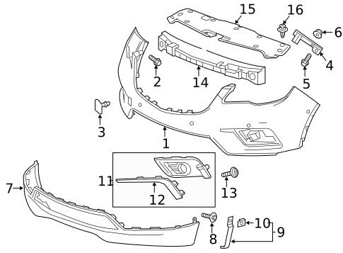 Bumper & Components - Front for 2019 Buick Regal Sportback #4