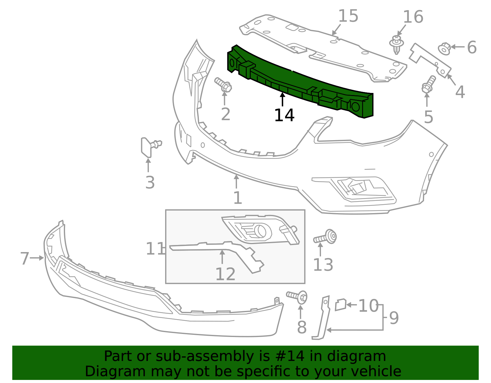 2016-2018 Buick Envision Front Bumper Energy Absorber 22905945 GM ...