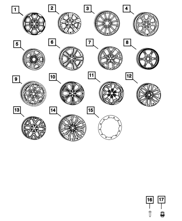 68599719AA - : Aluminum Wheel, Front Or Rear for Mopar Image