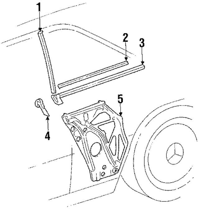 1246700939 - : Back Glass Seal for Mercedes-Benz Image