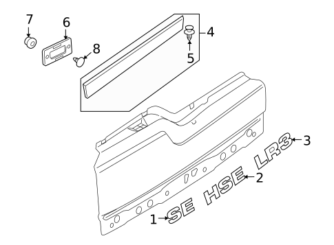 Exterior Trim - Tail Gate for 2007 Land Rover LR3 #0