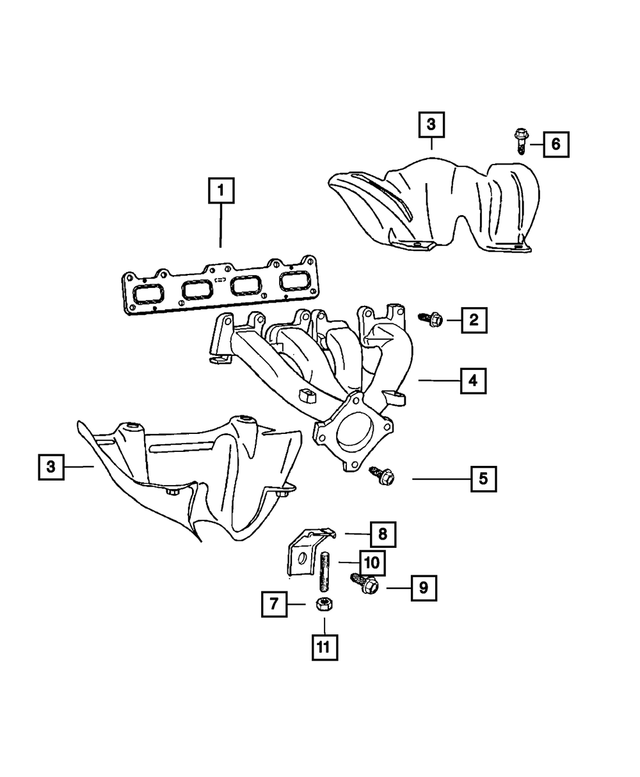 « 4884460AA – 2.4L Gas; Engine : Echappement Collecteur pour Mopar Image »