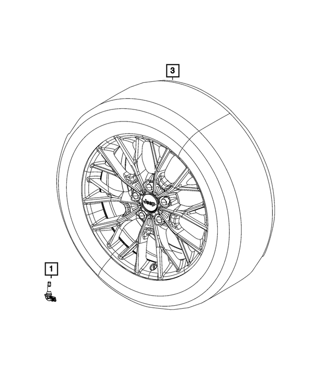 68339096AB - Electrical: Tire Pressure Sensor for Jeep: Gladiator, Grand Cherokee, Grand Cherokee L, Grand Wagoneer, Wagoneer, Wrangler Image